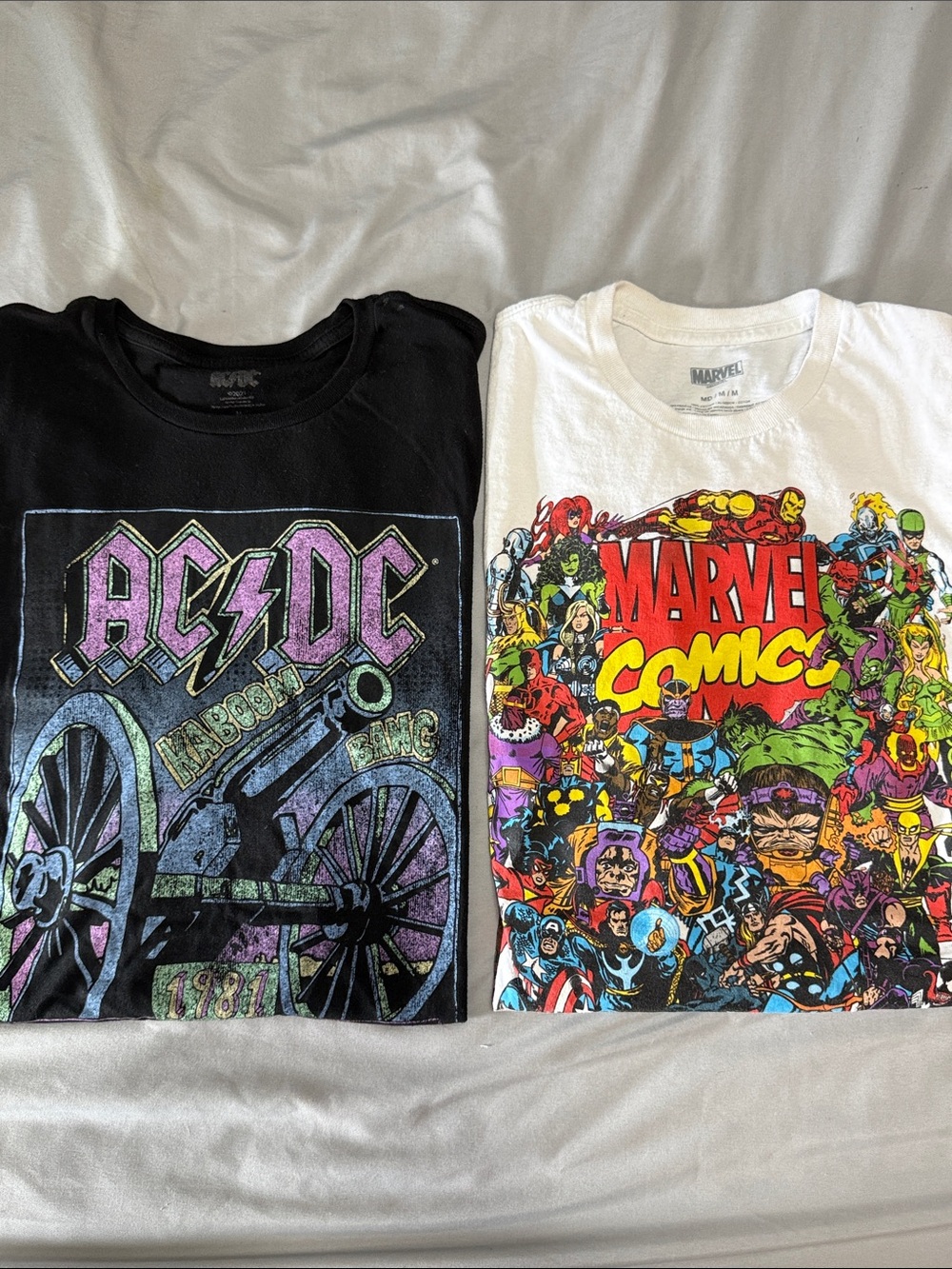 Marvel White Short Sleeve Tee with Multicolor Comic Character Collage